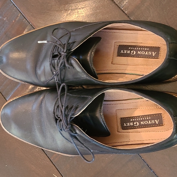 Aston Grey Men's black dress shoes Size 9 - Picture 2 of 4